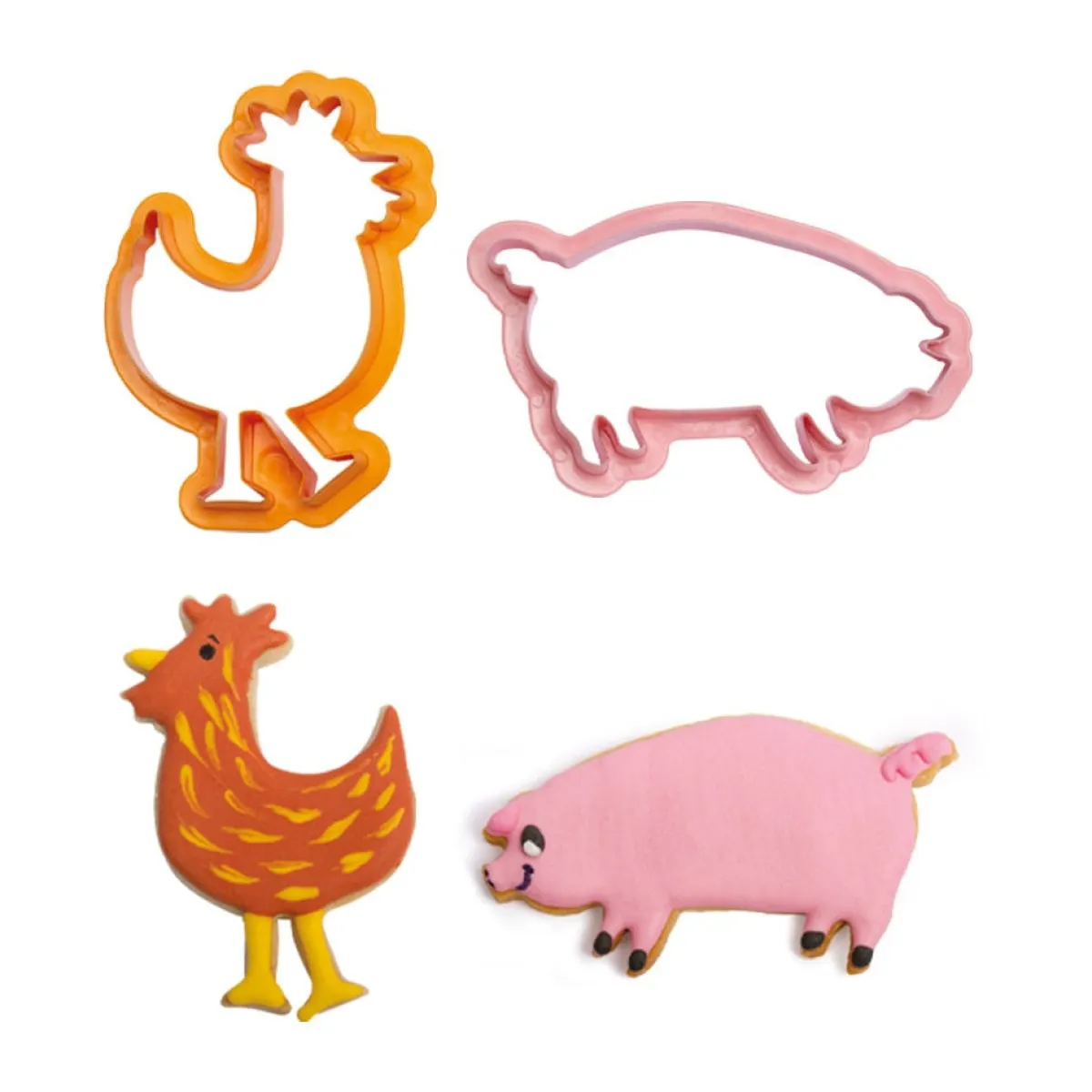 Decora Koekjes Uitstekers Boerderijdieren Set/4** New