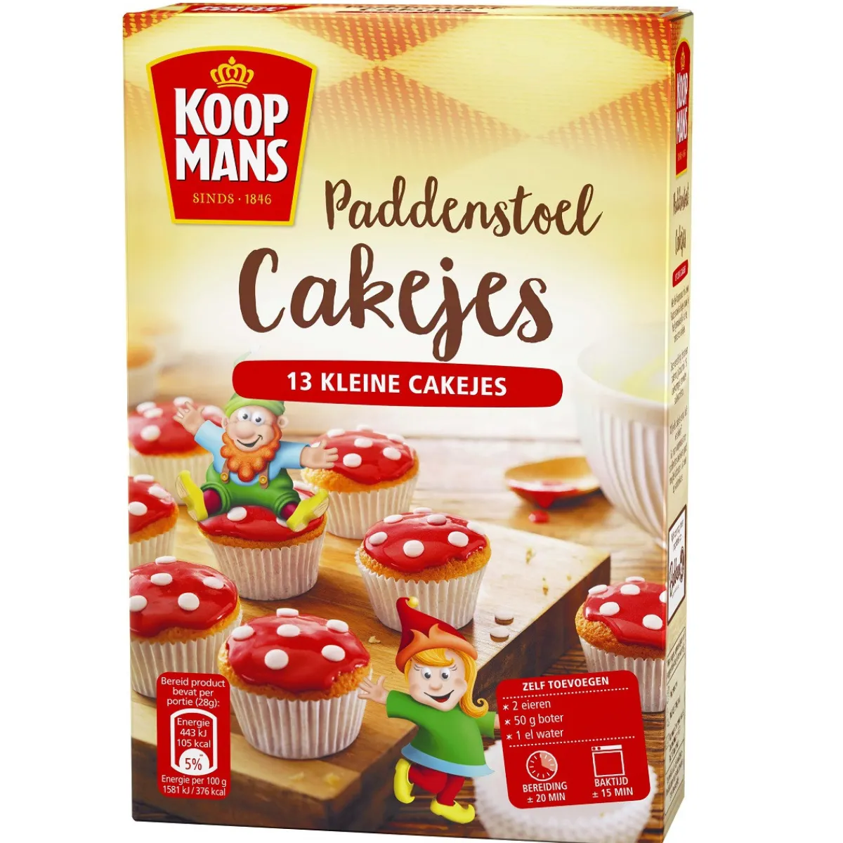 Koopmans Paddenstoelcakejes Mix 220g Hot