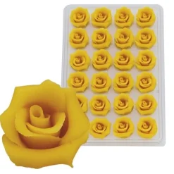 Overig Marsepein Rozen Geel 6-blads 25mm (24 st.) Discount
