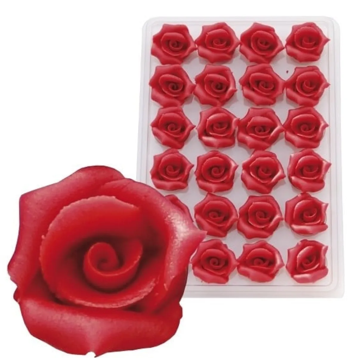Overig Marsepein Rozen Rood 6-blads 25mm (24 st.) New