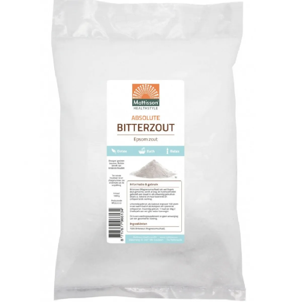 Mattisson Bitterzout Epsom (Magnesiumsulfaat) 1kg Sale