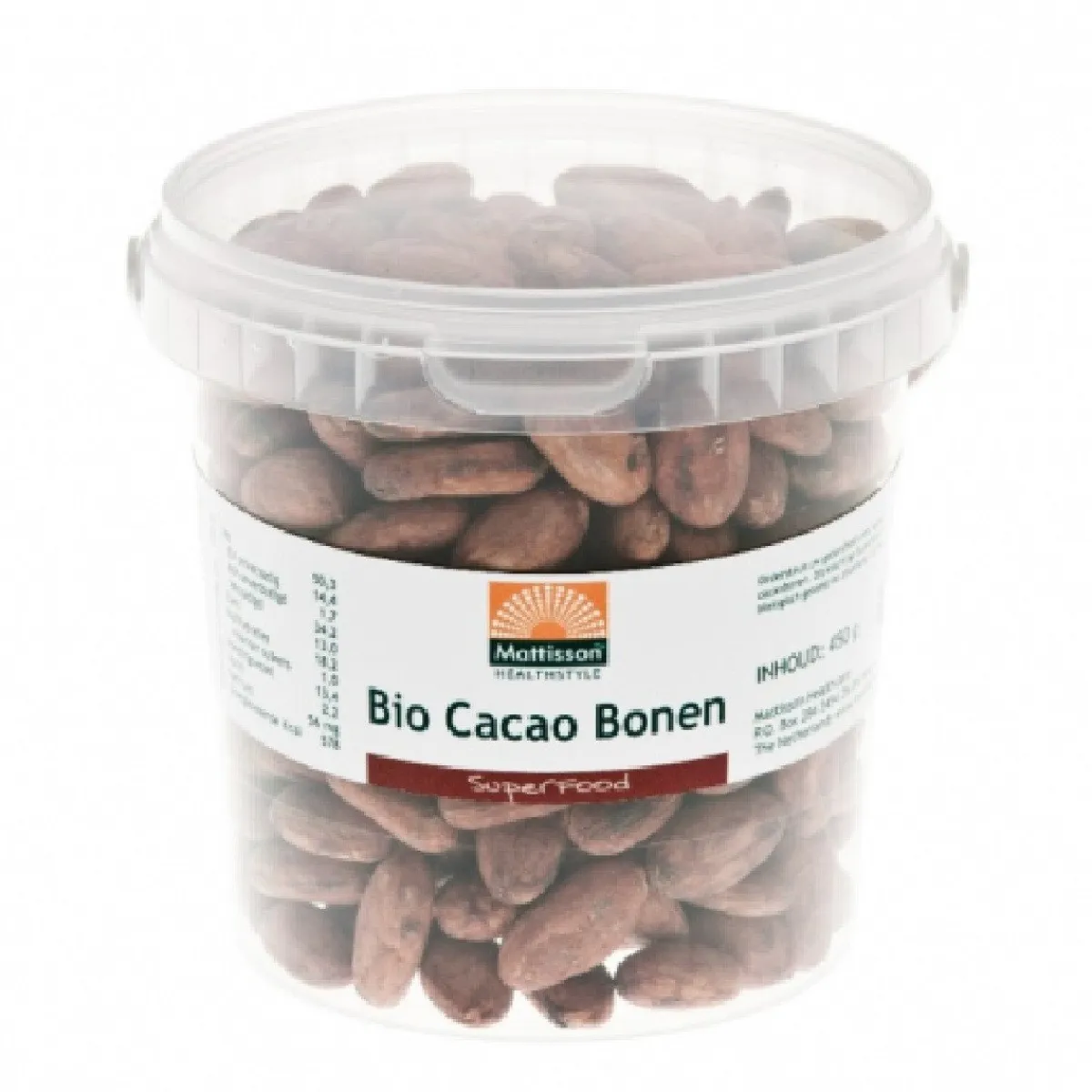 Mattisson Cacaobonen Rauw Biologisch 450g Online