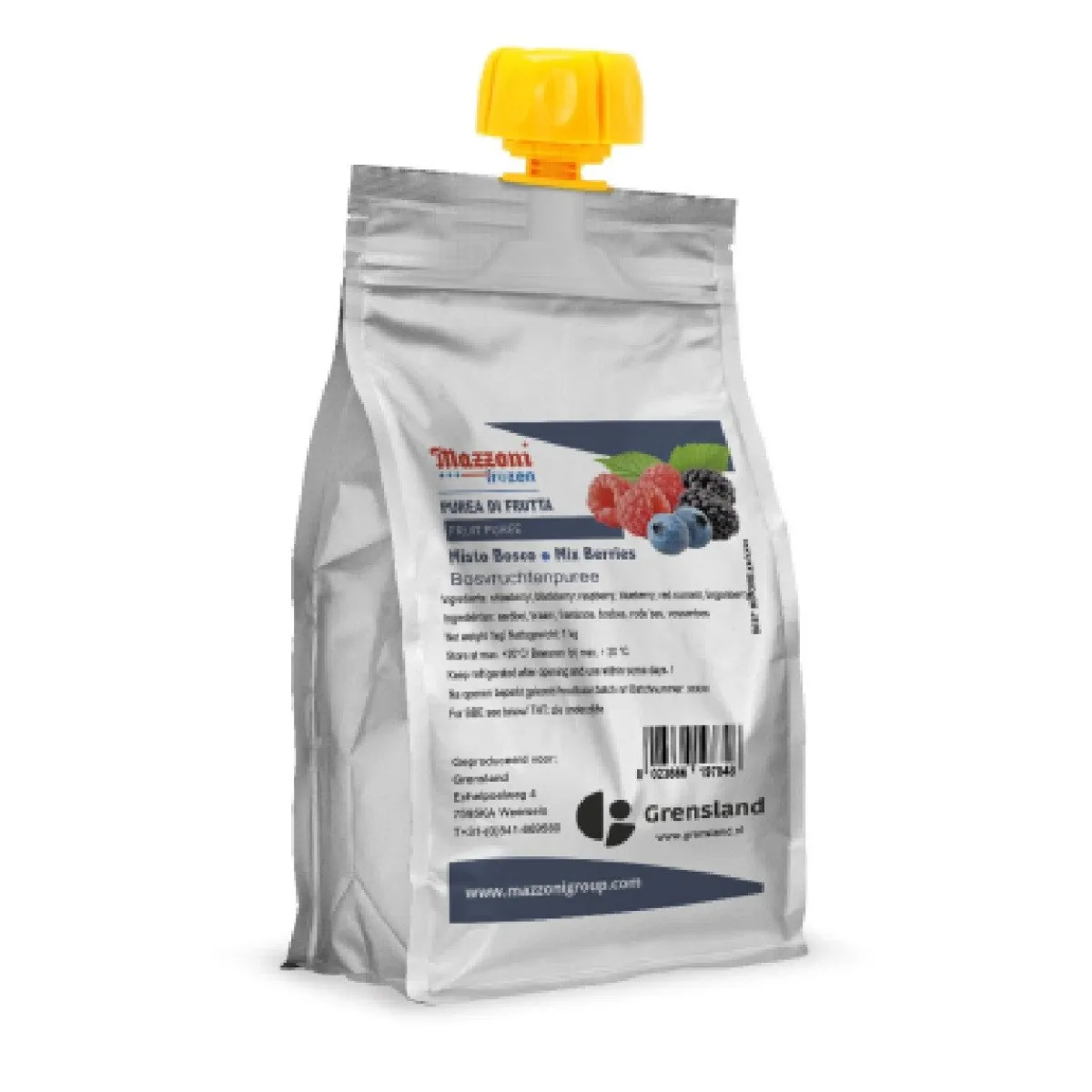 Grensland Mazzoni 100% Fruitpuree Bosvruchten 1kg Hot
