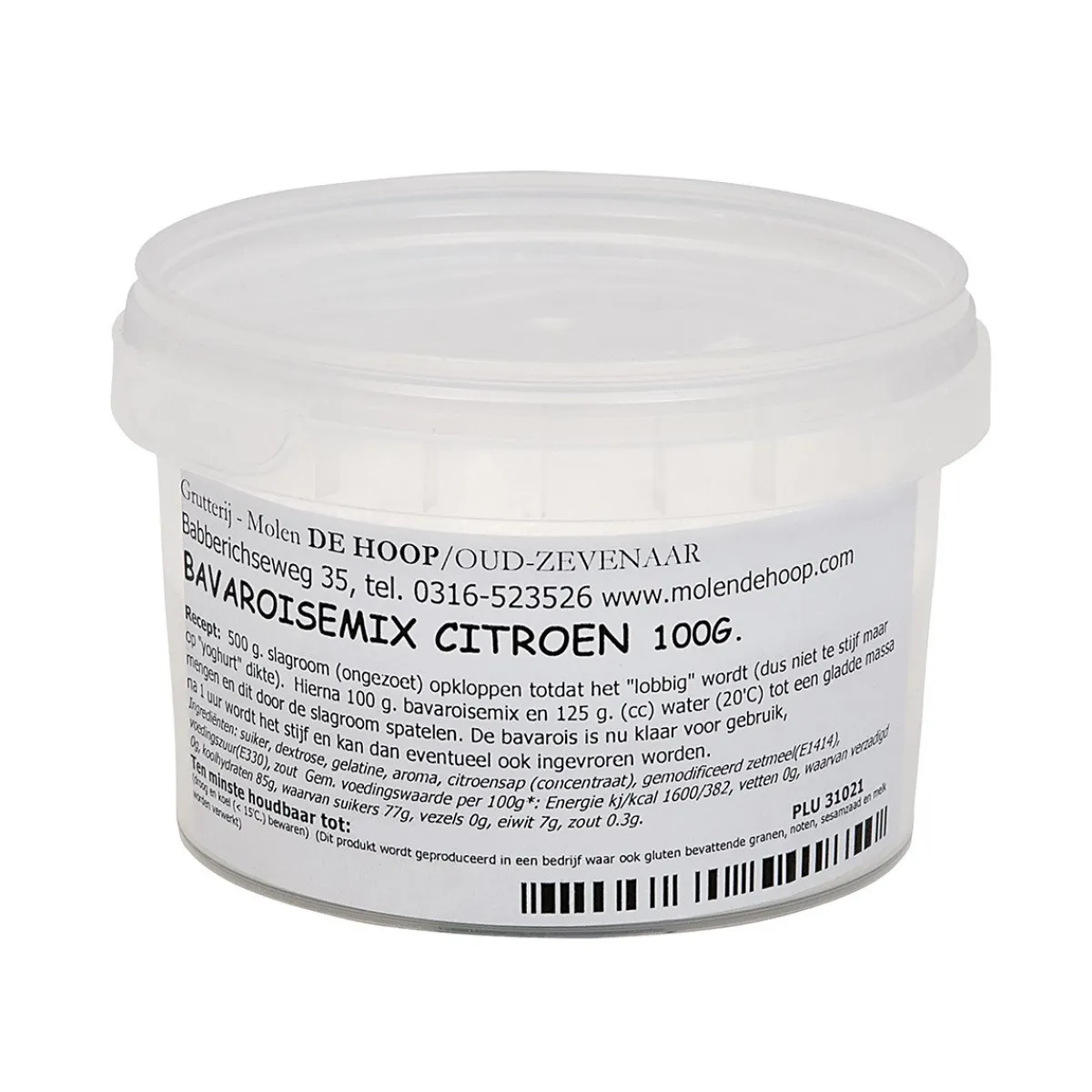 Molen de Hoop Bavarois Citroen 100gr Outlet