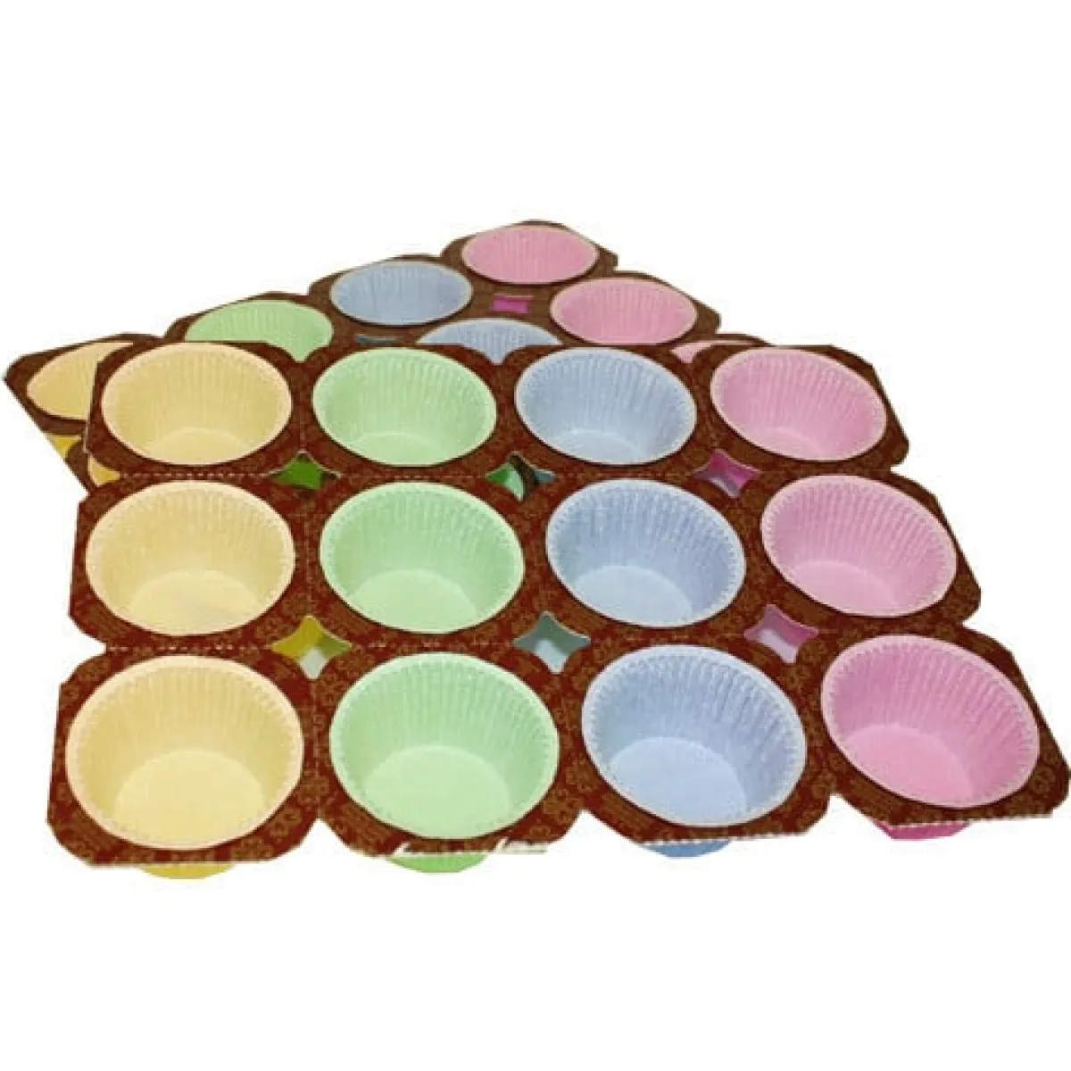 Overig Muffin/Cupcake Tray papier gekleurd set 2x12 vormpjes Discount
