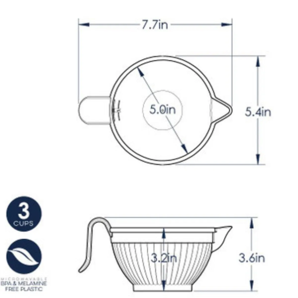 Nordic Ware Beslagkom Kunststof Hittebestendig 0,7L (Ø13cm) Best