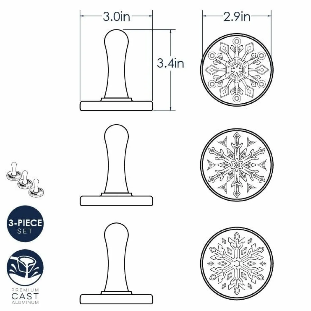 Nordic Ware Koekjesstempel Sneeuwvlokken Set/3 Outlet