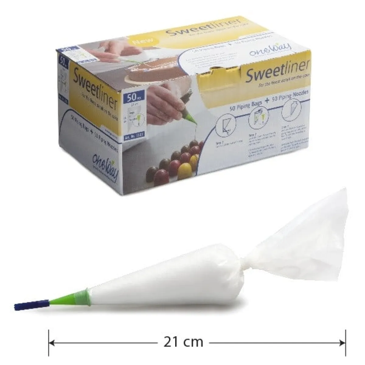 One Way Wegwerp Spuitzak (Cornetje) Transparant 50x 21x12cm Best