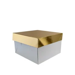 Decora Panettonedoos Wit met Goud 20x20x20(h)cm Hot