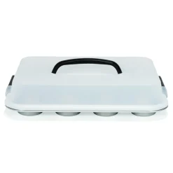 Patisse Muffinvorm Silver-Top 12 Vaks met Draagdeksel 35cm Clearance