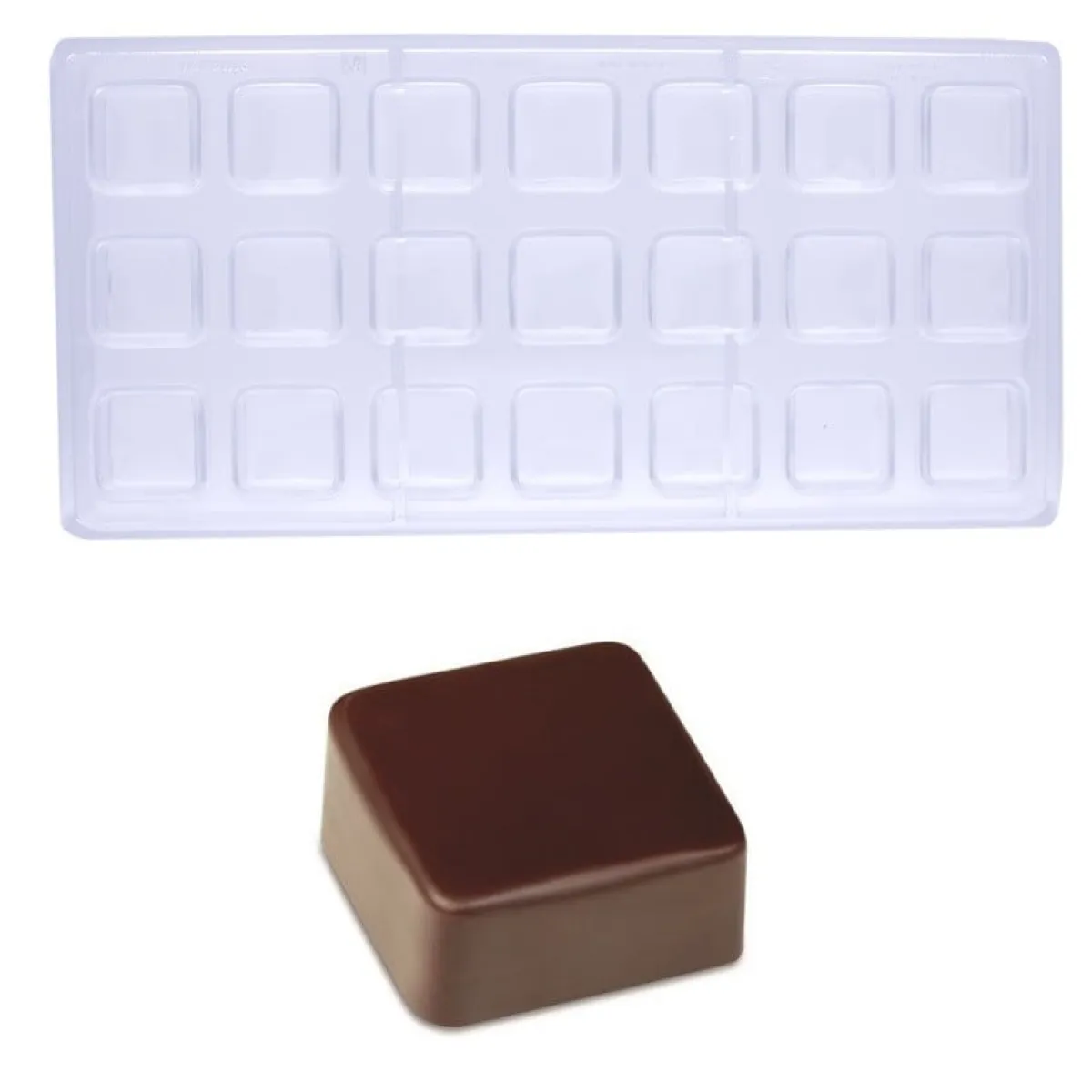 Pavoni Bonbonvorm Vierkant Smooth (21x) 26x26mm Outlet