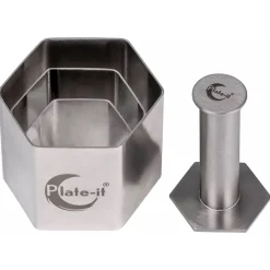 Plate-it Garneerringen Hexagon met Pusher Set/4 New