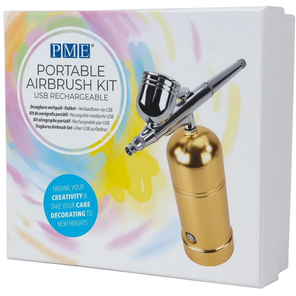 PME Airbrush Kit Oplaadbaar Goud Outlet