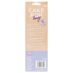 PME Cakepop zakjes met zilveren strikjes 25x7,6cm 25st. New