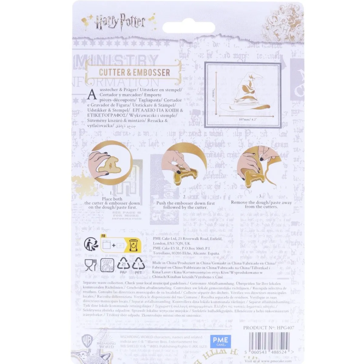 PME Harry Potter Sorteerhoed Uitsteker & Stempel Set/2 Outlet
