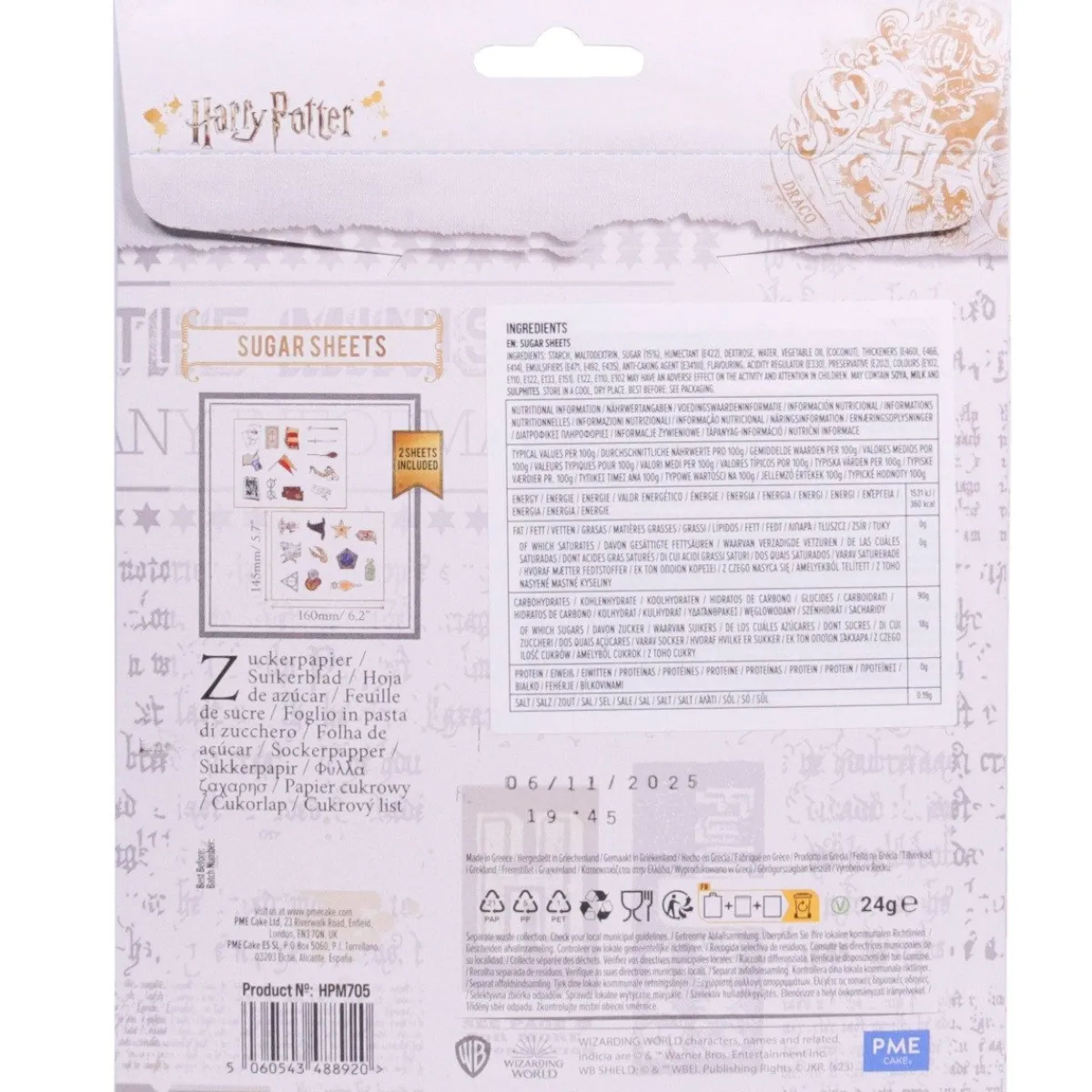 PME Harry Potter Suikerdecoratie 24st. New