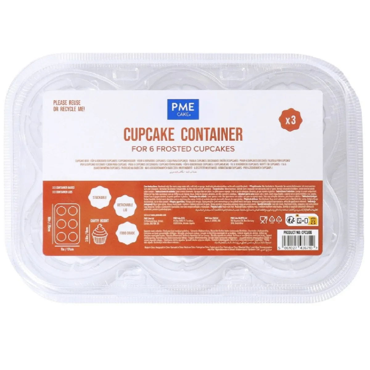 PME Plastic Cupcakehouders (6) Set/3 Best
