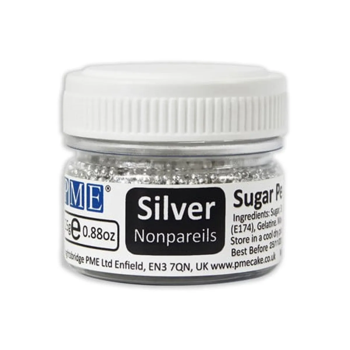 PME Suikerparels Zilver Nonpareils 25 gram New