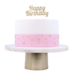 PME Taartkaarsje Happy Birthday Goud Sale