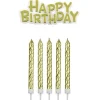 PME Taartkaarsjes Happy Birthday Goud set/17 New