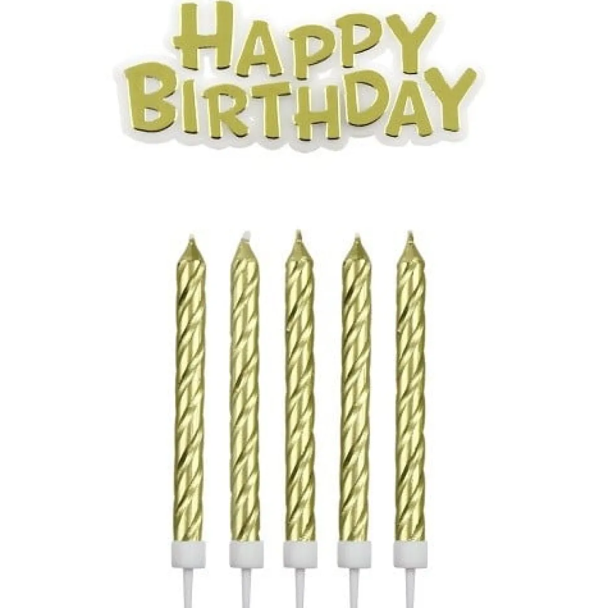 PME Taartkaarsjes Happy Birthday Goud set/17 New