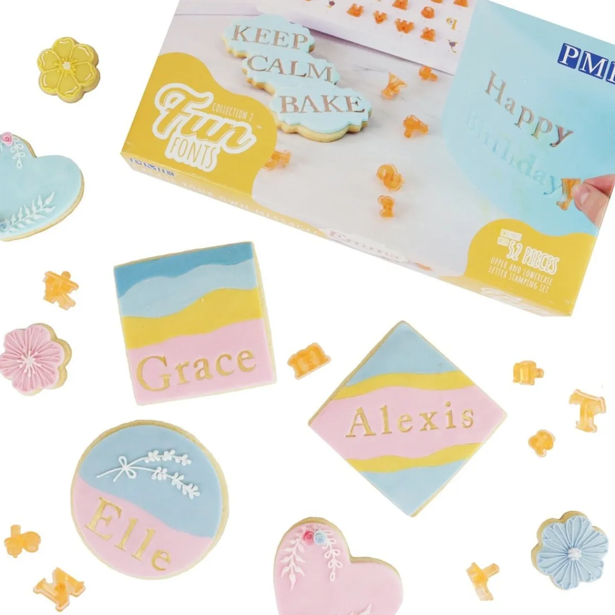 PME Tekst Stempelset Alfabet Fun Fonts - Collectie 2 Best