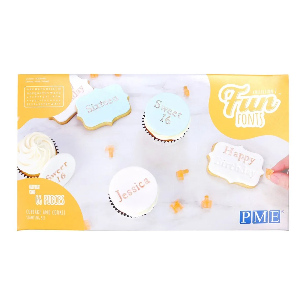 PME Tekst Stempelset Cupcake/Cookie Fun Fonts - Collectie 2 Best