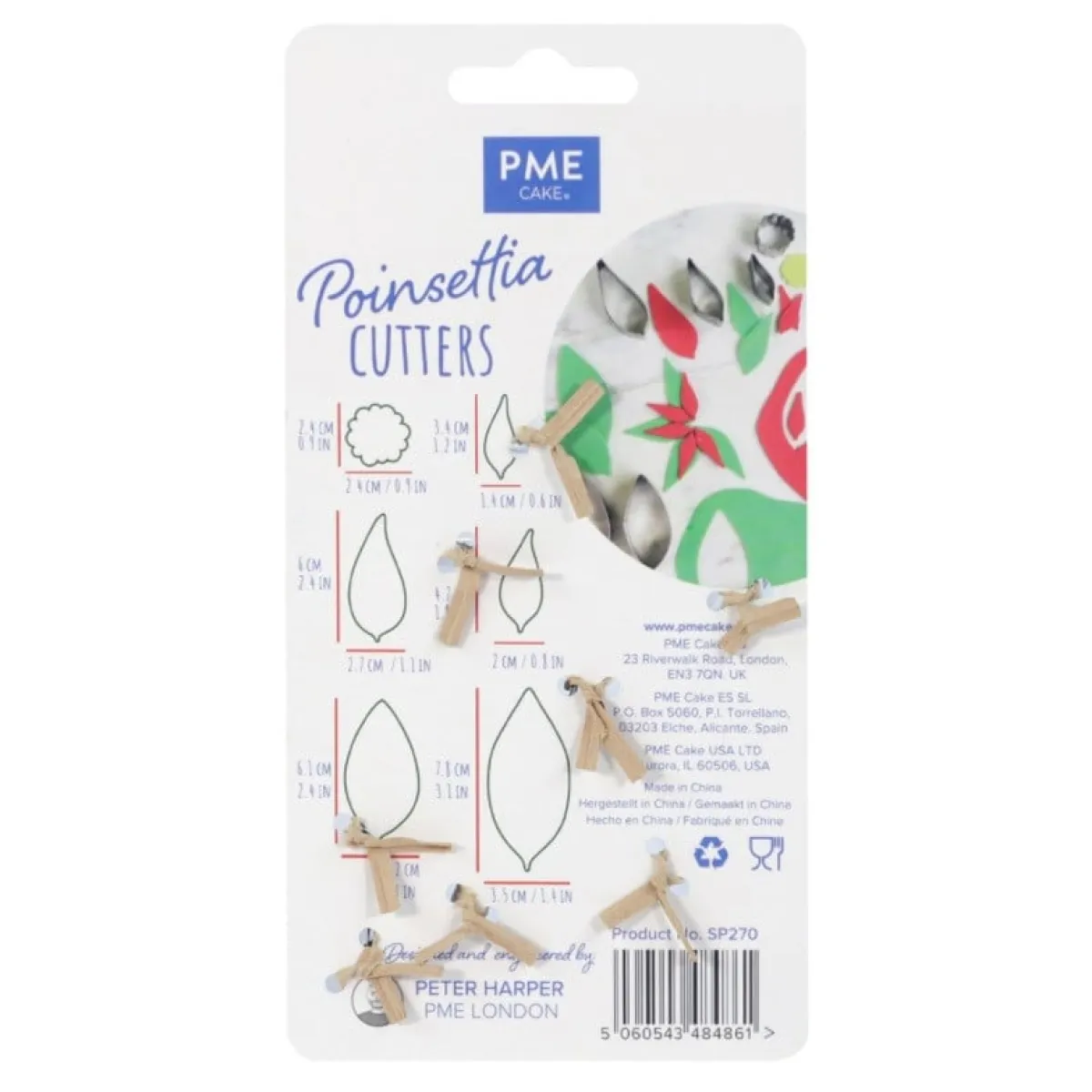 PME Uitstekerset Poinsettia Set/6 New