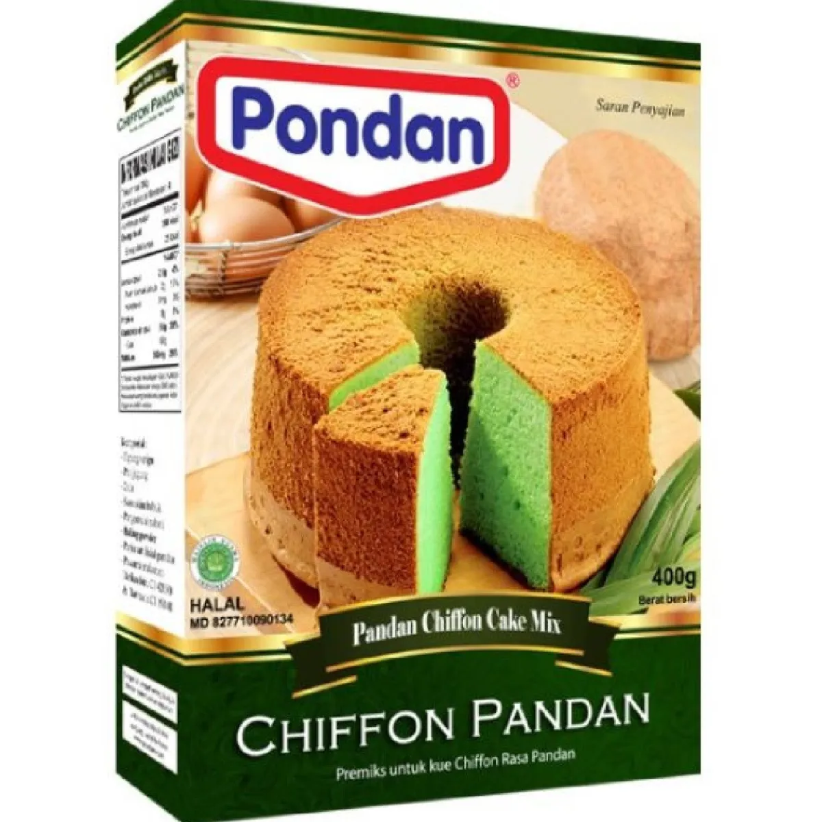 Pondan Cakemix Chiffon Pandan 400g Discount