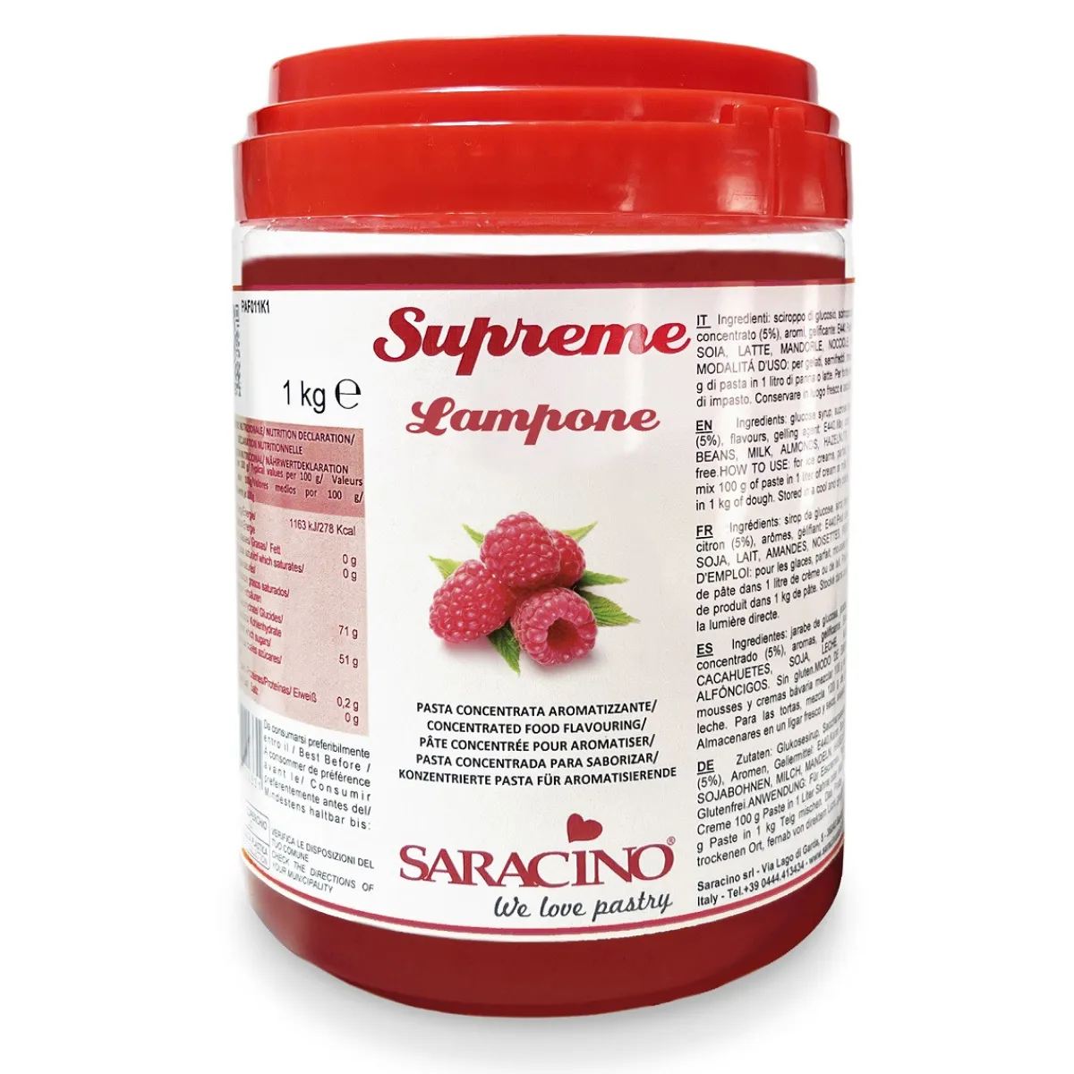 Saracino Smaakpasta Framboos 1kg Clearance