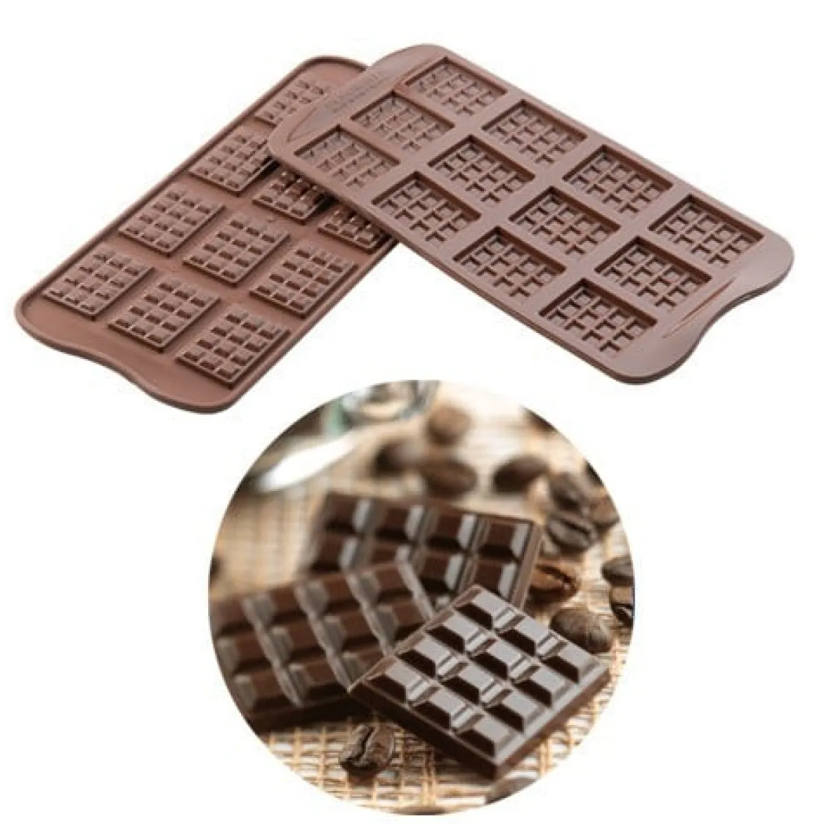 Silikomart Chocolademal Tabletjes (12x) 3,8x2,8 cm Sale