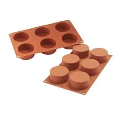 Silikomart Siliconen Bakvorm Cilinder (6x) Ø7x3,5cm Hot