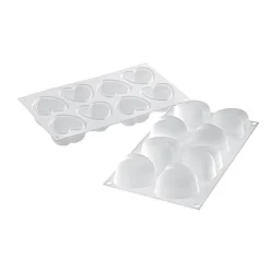 Silikomart Siliconen Bakvorm Hart (8x) 6,3x6,5x3,9cm+cutter New