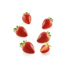 Silikomart Siliconen Bakvorm Aardbei (15x) 4,8cm +cutter Clearance