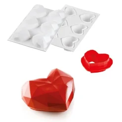 Silikomart Siliconen Bakvorm Hart Origami (6x) 7,4x8,4x3,5cm Discount