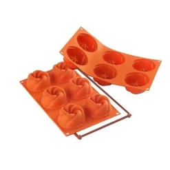 Silikomart Siliconen Bakvorm Vertigo (6x) Ø7,7x3,7cm Outlet