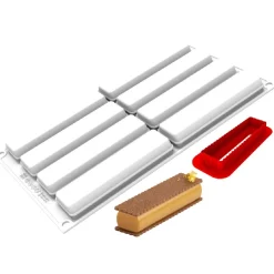 Silikomart Siliconen Vorm Rechthoek (8) 12,8x3,3cm + cutter Clearance