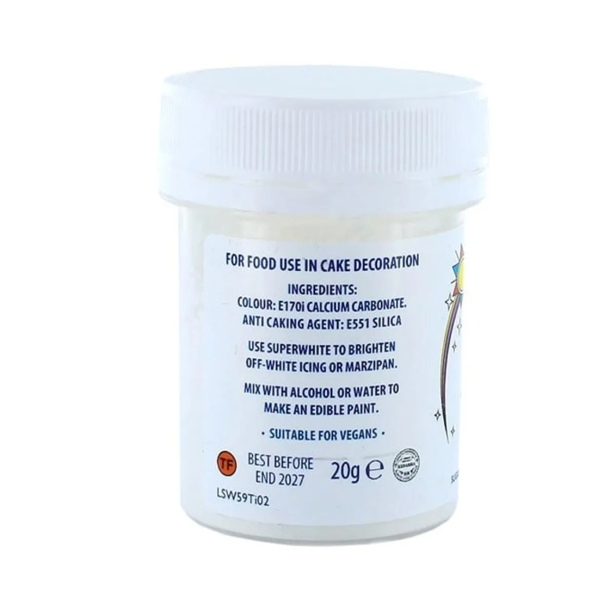 Culpitt Sugarflair Superwhite Icing Whitener 20g