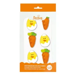 Decora Suikertie Wortel en Ei 6st. 5cm** Discount