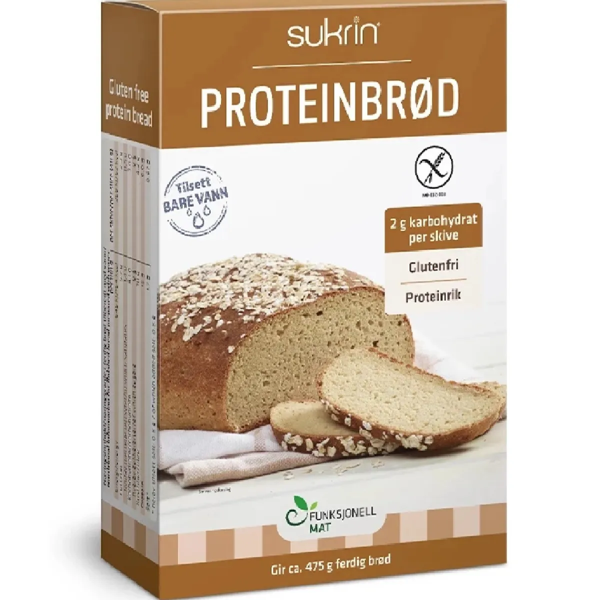 Sukrin Koolhydraatarme Broodmix Proteinbrod 220g New