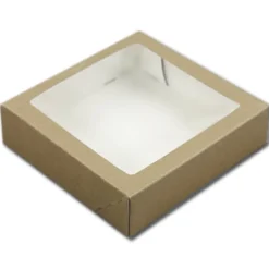 BrandNewCake Taartdoos met venster 19x19x5cm. Kraft 3st Clearance