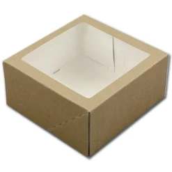 BrandNewCake Taartdoos met venster 19x19x9cm. Kraft 3st Best
