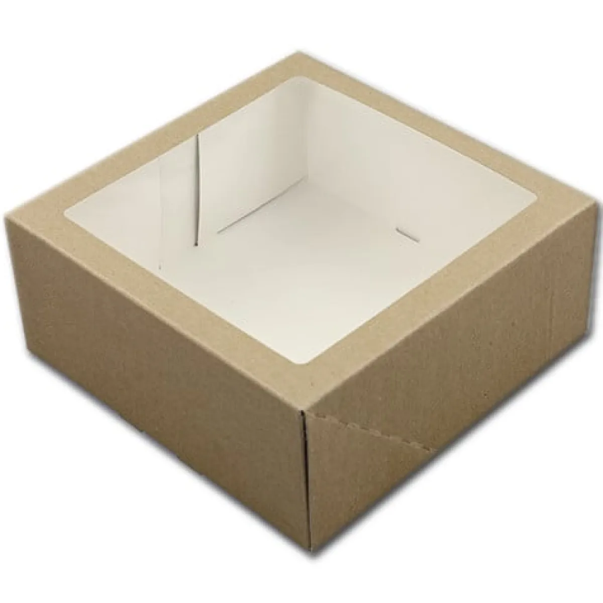 BrandNewCake Taartdoos met venster 21x21x9cm. Kraft 50st