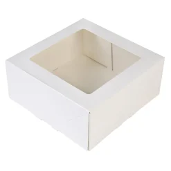 BrandNewCake Taartdoos met venster 21x21x9cm. Wit 3st Online