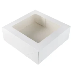 BrandNewCake Taartdoos met venster 26x26x9cm. Wit 50st Online