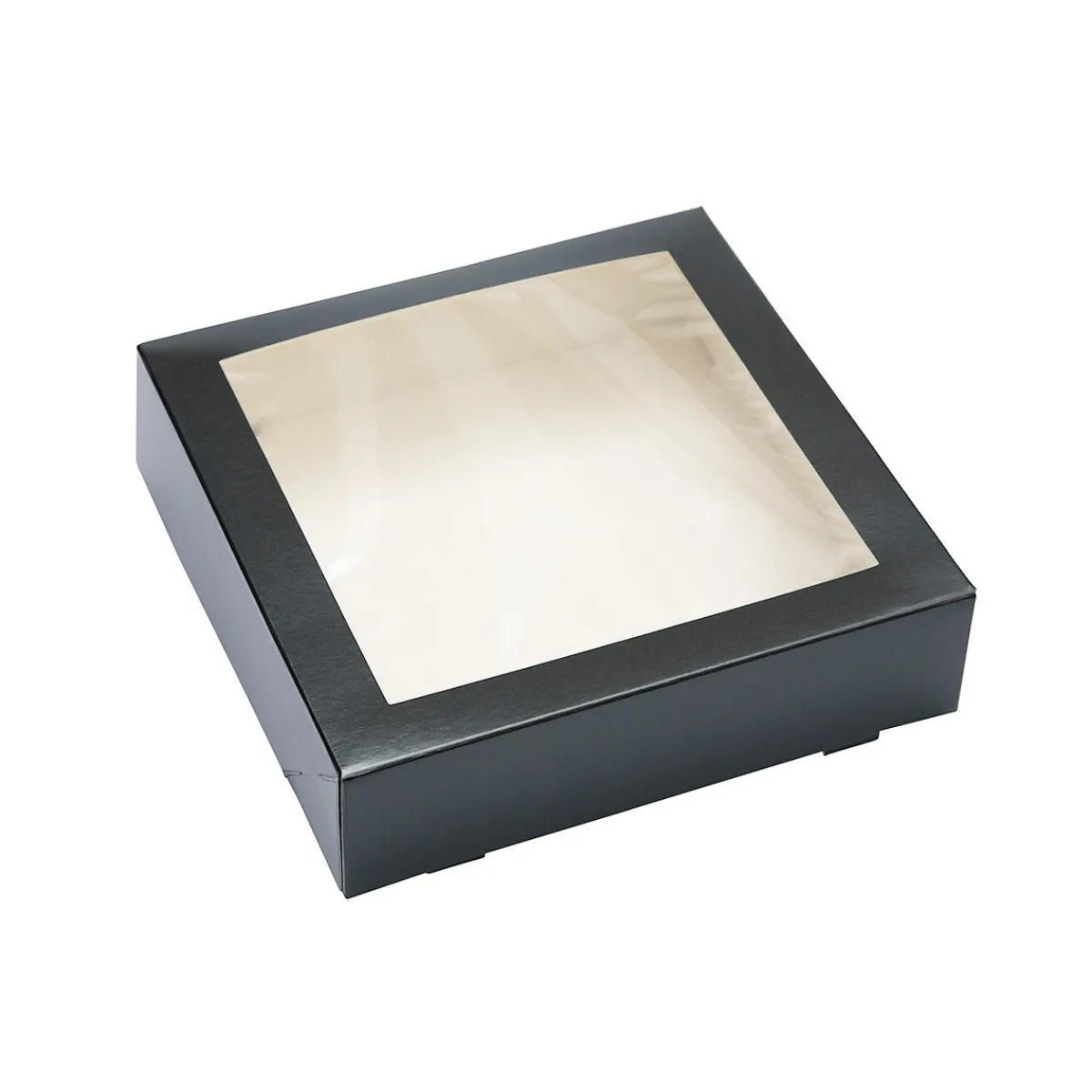 Overig Taartdoos met venster 19x19x5cm Zwart** Hot