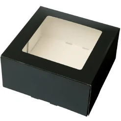 BrandNewCake Taartdoos met venster 19x19x9cm. Zwart 3st Best