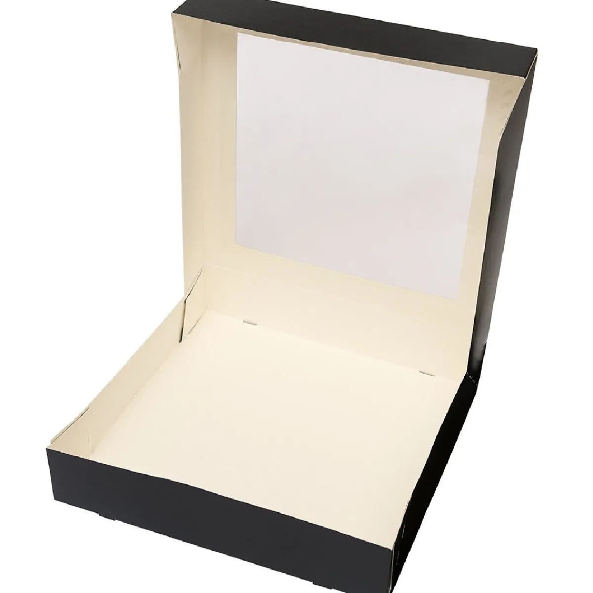 BrandNewCake Taartdoos met venster 30x30x6cm. Zwart 50st Hot