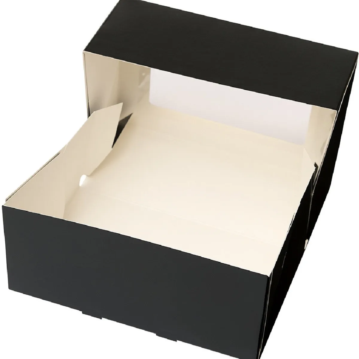 BrandNewCake Taartdoos met venster 21x14x9cm. Zwart 50st Clearance
