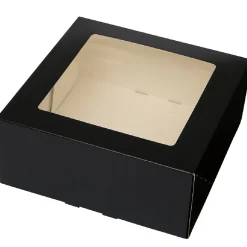 BrandNewCake Taartdoos met venster 21x21x9cm. Zwart 50st Discount